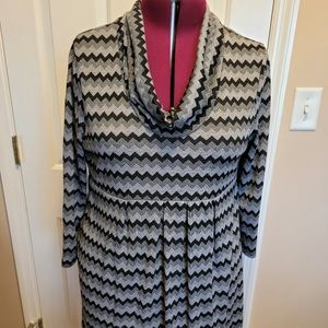 Black and Gray Chevron Dress
